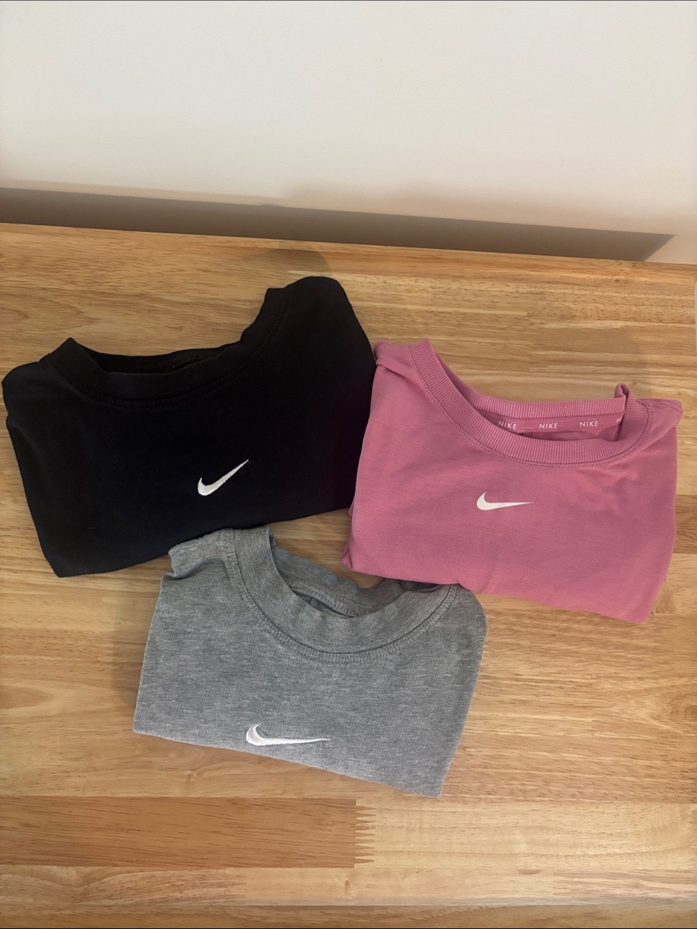 Nike Crewneck Trio — Black, Pink, Gray